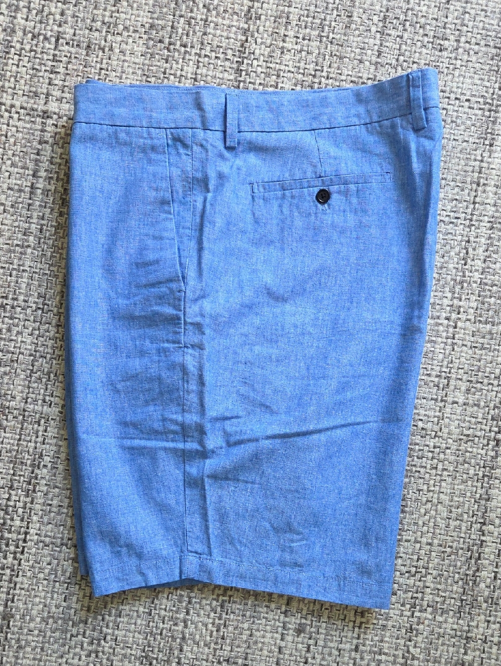 Banana Republic Aiden Linen Blend Light Blue Flat-Front Men's Shorts
